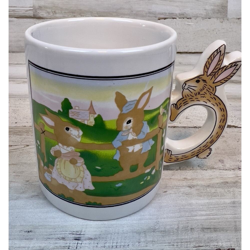 Vintage Peter Rabbit Coffee Mugs Set of 4 Artmark Bunny Handles Beatrix Potter - Picture 5 of 9